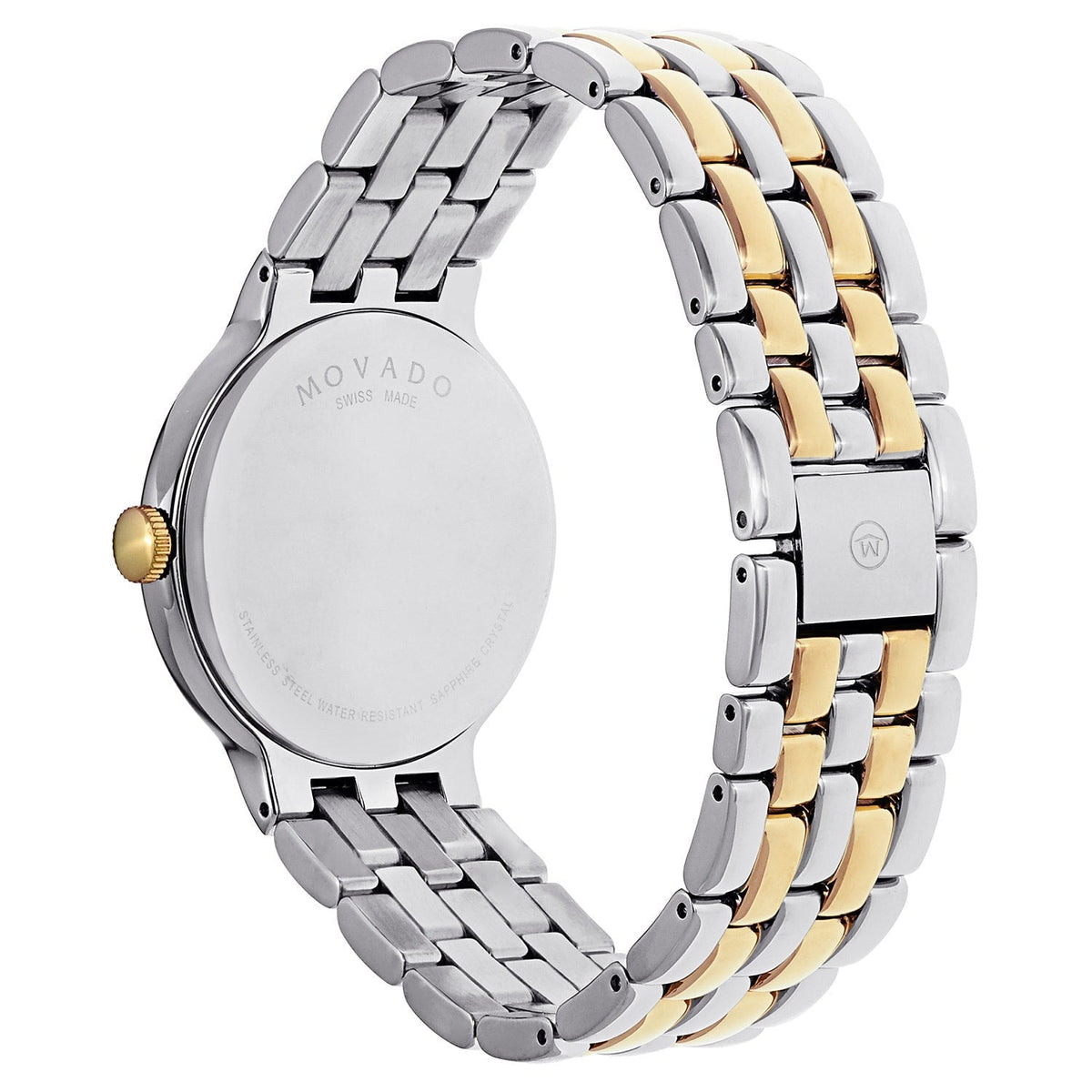 Movado Veturi Quartz Black Dial Two Tone Steel Strap Watch for Men - 0606932