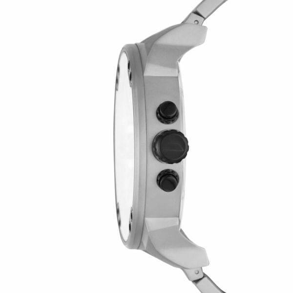 Diesel Mr. Daddy Chronograph Silver Dial Silver Steel Strap Watch For Men - DZ7421
