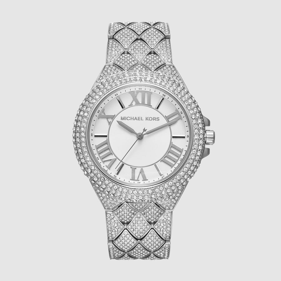 Michael Kors Camille Three-Hand Crystals Silver Dial Silver Steel Strap Watch for Women - MK4803