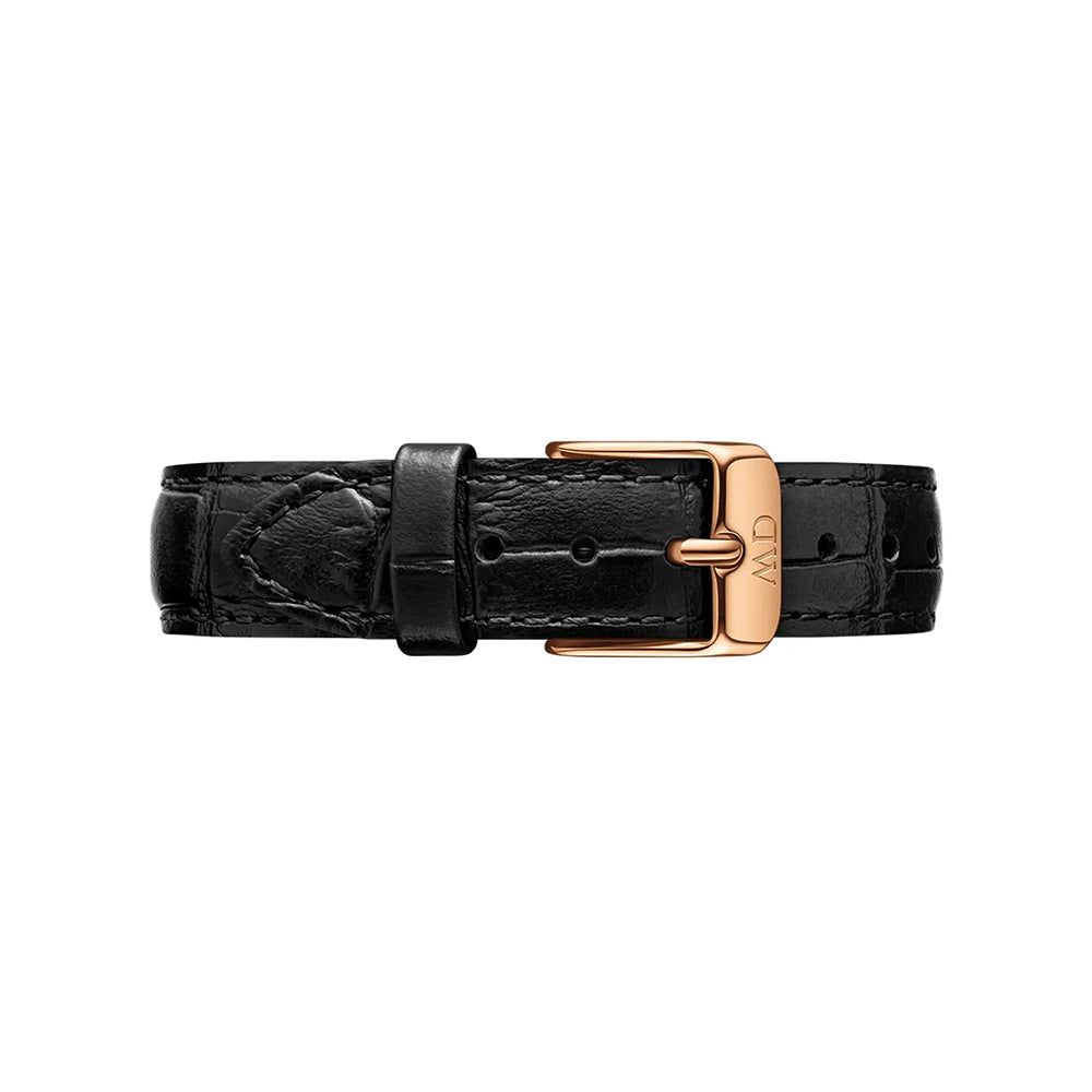 Daniel Wellington Petite Reading White Dial Black Leather Strap Watch For Women - DW00100173