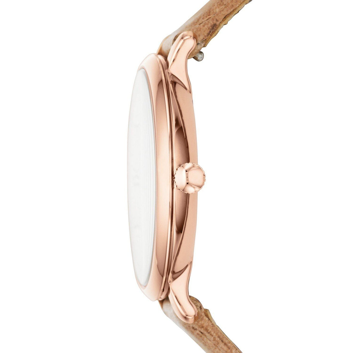 Fossil Jacqueline White Dial Brown Leather Strap Watch for Women - ES3487