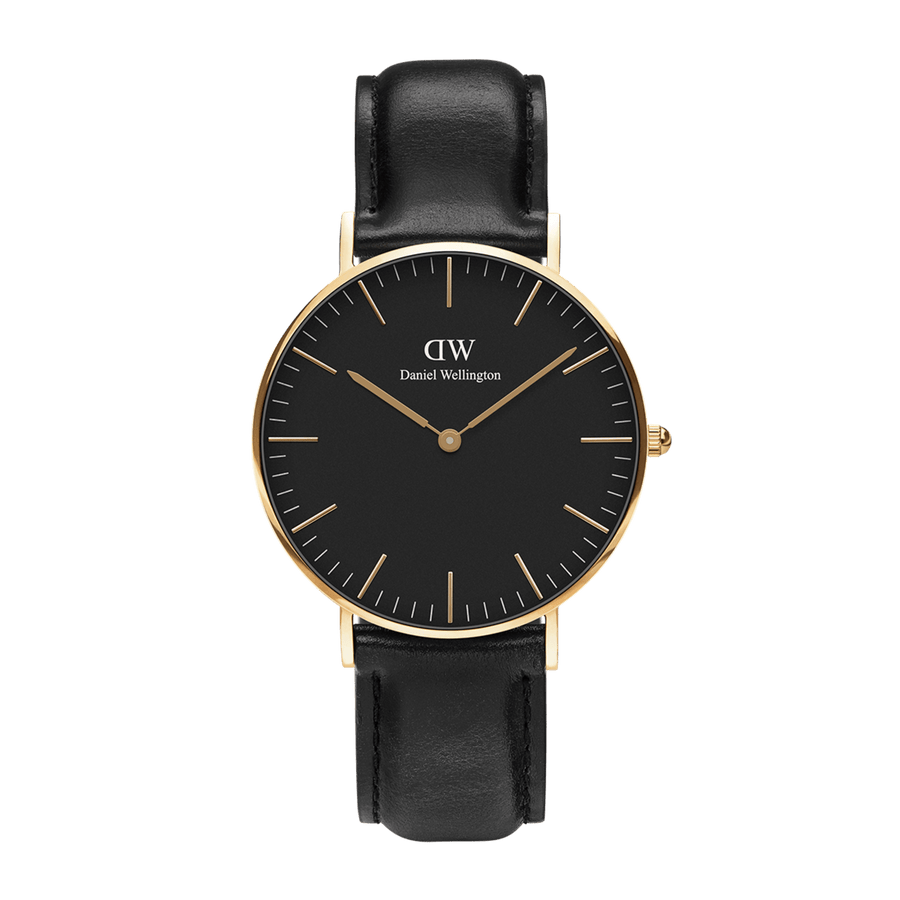 Daniel Wellington Classic Reading Black Dial Black Leather Strap Watch For Men - DW00100129