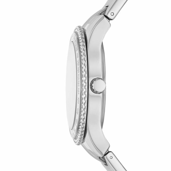 Fossil Stella Sport Multifunction Silver Dial Silver Steel Strap Watch for Women - ES5108