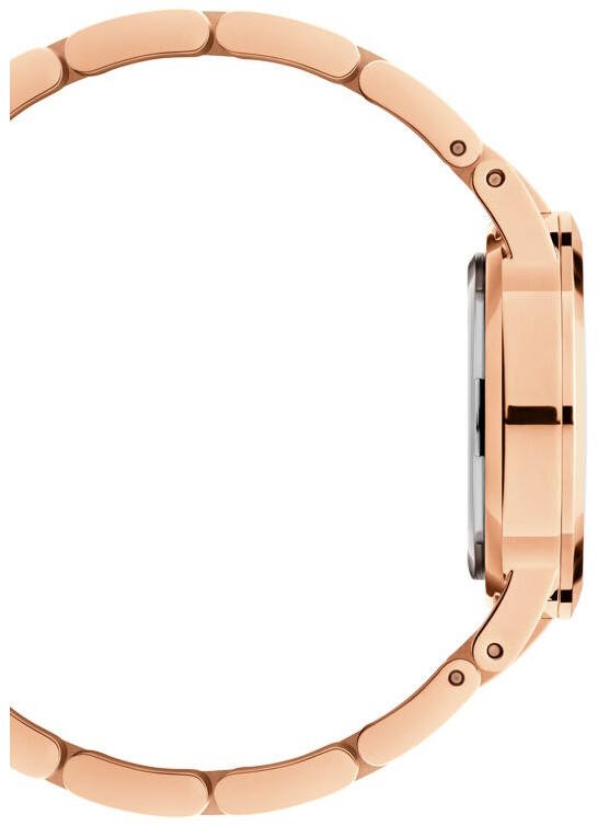 Daniel Wellington Iconic Link Black Dial Rose Gold Steel Strap Watch for Women - DW00100212