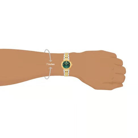 Versace Daphnis Quartz Green Dial Two Tone Steel Strap Watch for Women - VEOCA0424