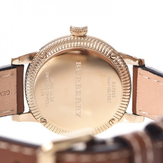 Burberry The Utilitarian White Dial Brown Leather Strap Watch for Women - BU7865