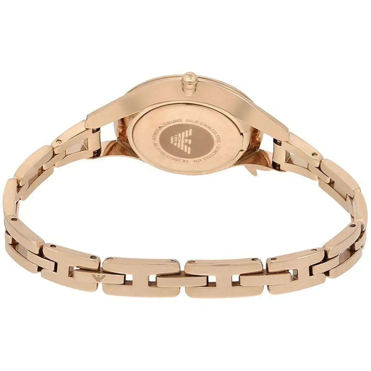 Emporio Armani Aurora Mother of Pearl Grey Dial Rose Gold Steel Strap Watch for Women - AR11139