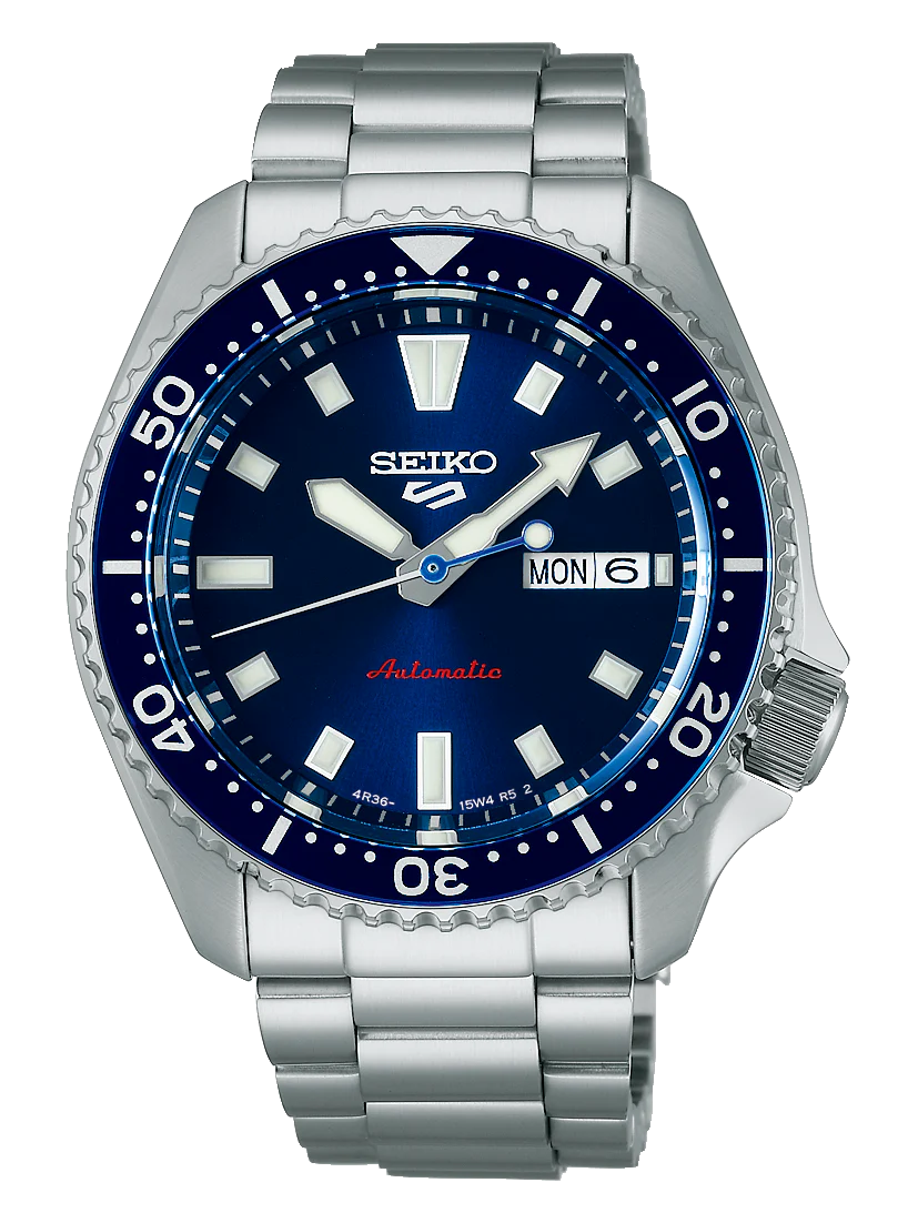 Seiko 5 Sports SKX Automatic Blue Dial Silver Steel Strap Watch for Men - SRPL83K1