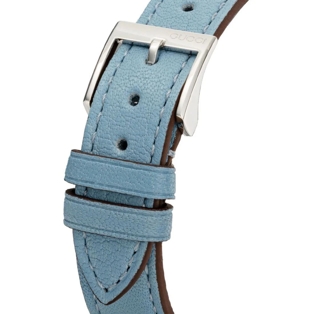 Gucci G Timeless Silver Dial Blue Leather Strap Watch for Women - YA1265039