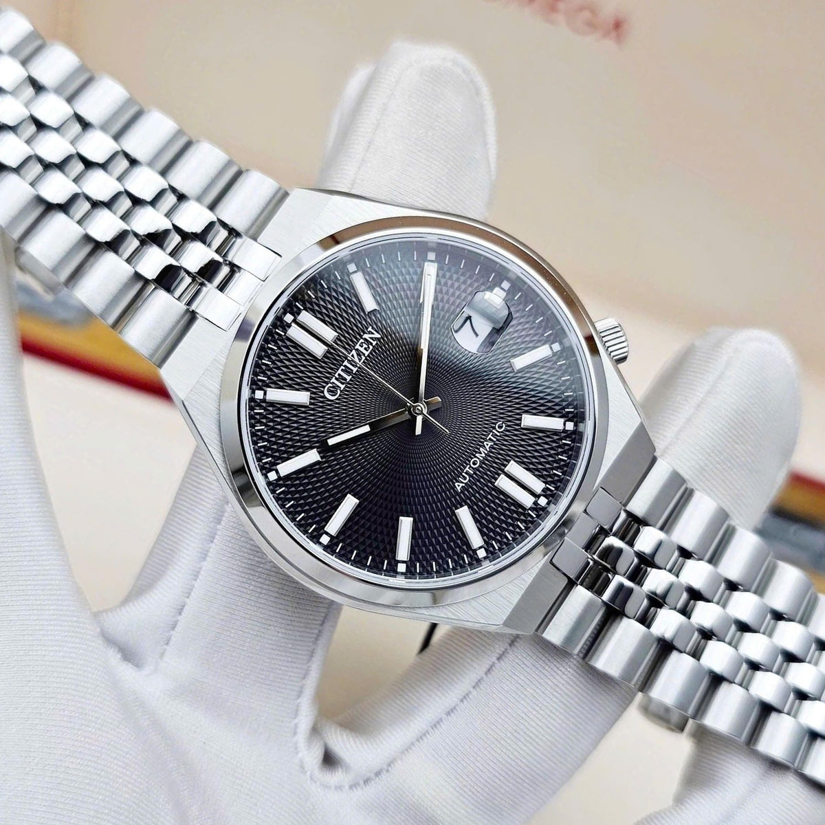 Citizen Tsuyosa 60 Automatic Black Dial Silver Steel Strap Watch for Men - NK0020-55E
