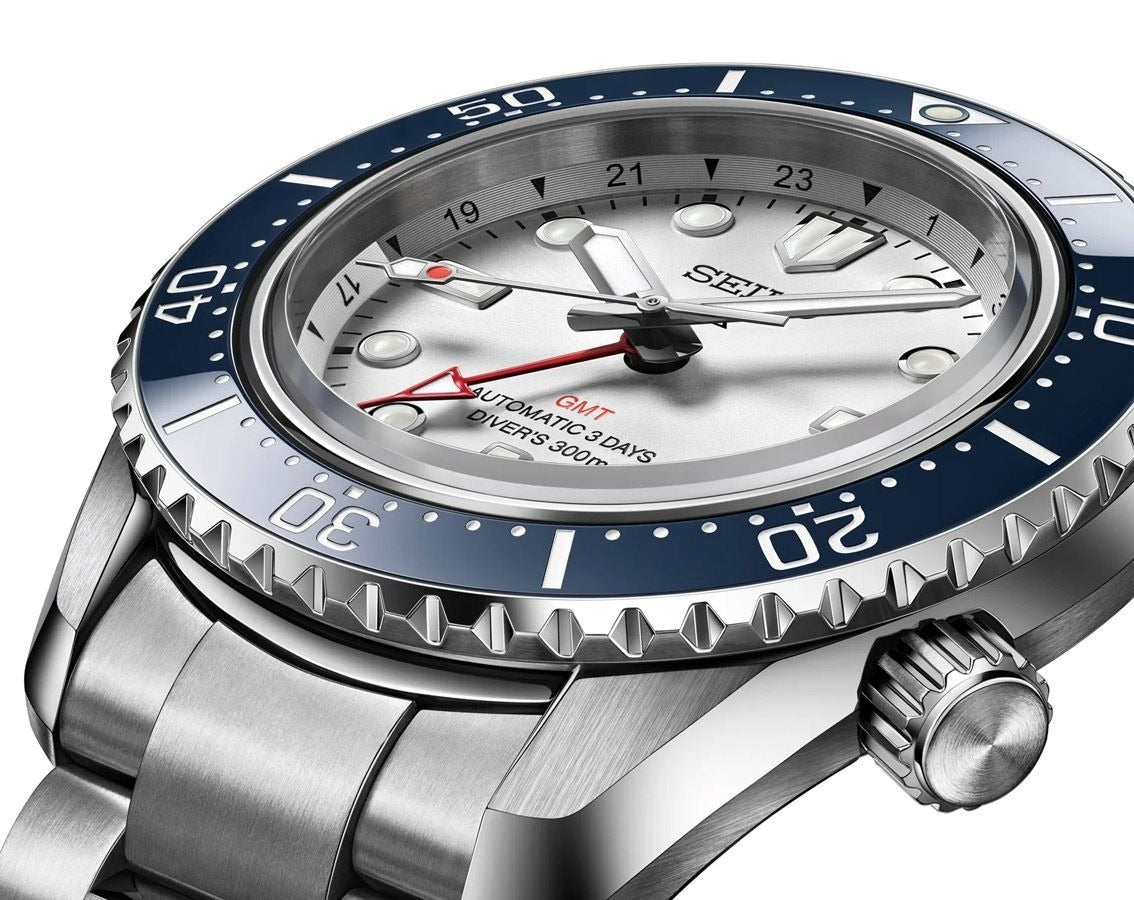 Seiko Prospex 1968 Heritage Diver's GMT 60th Anniversary White Dial Silver Steel Strap Watch for Men - SPB519J1