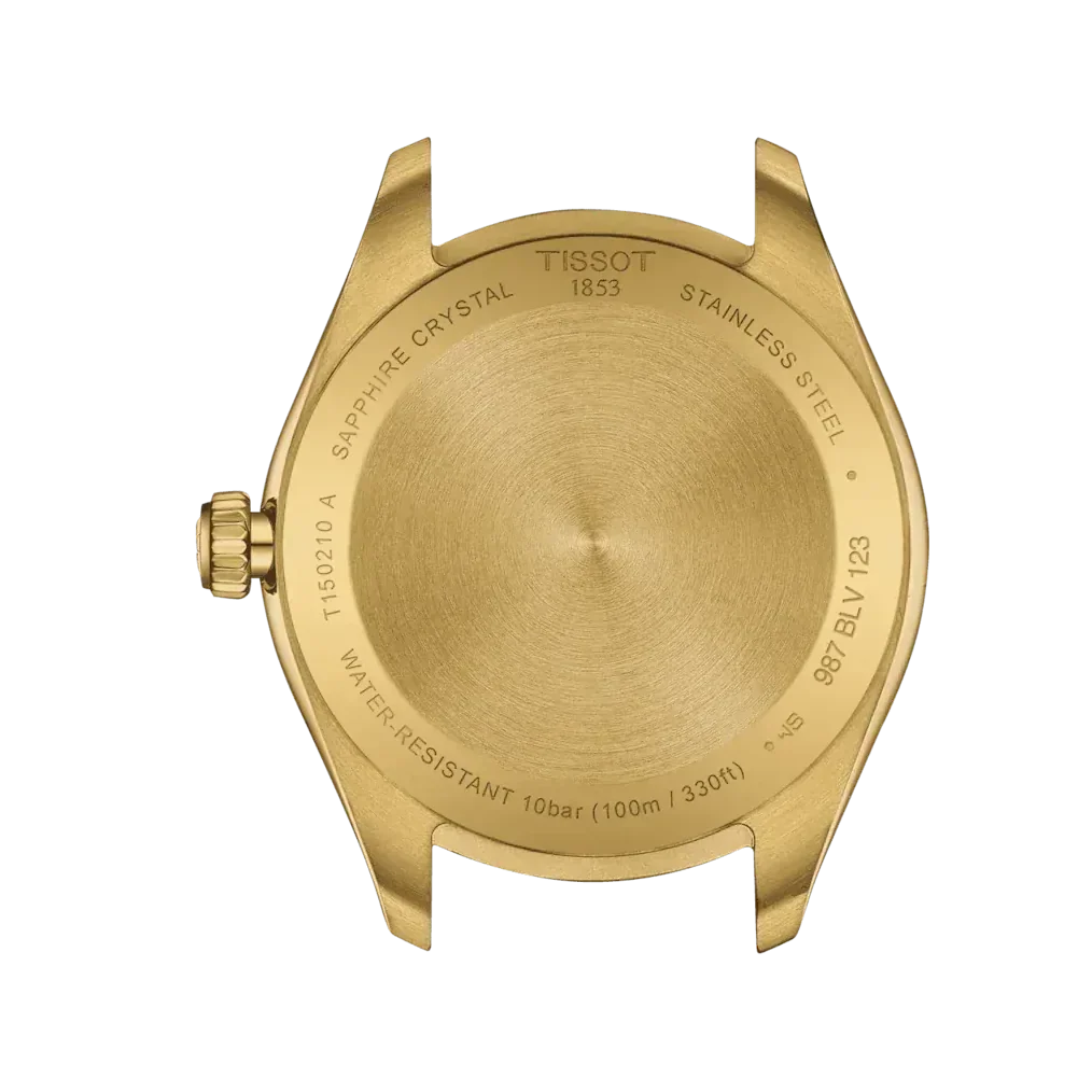 Tissot PR 100 Gold Dial Gold Steel Strap Watch for Women - T150.210.33.021.00