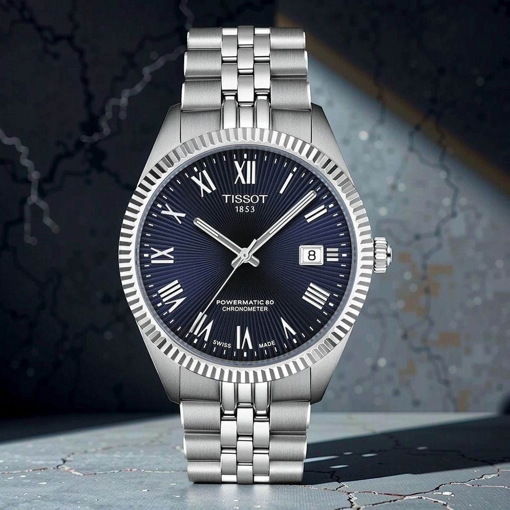 Tissot Ballade Powermatic 80 COSC Blue Dial Silver Steel Strap Watch for Men - T156.408.11.043.00