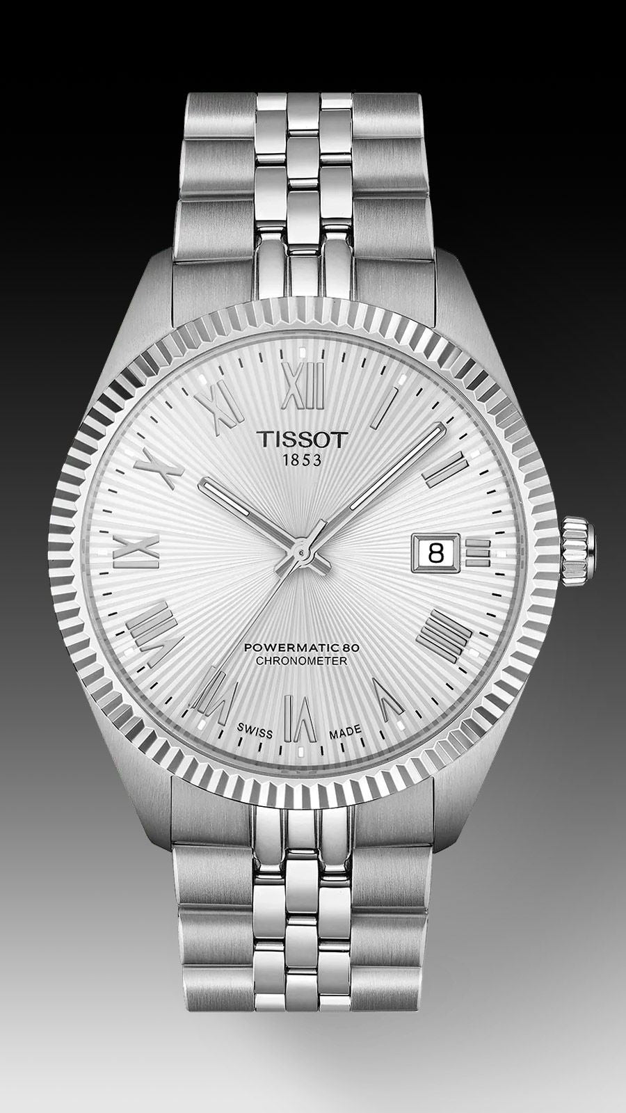 Tissot Ballade Powermatic 80 COSC Silver Dial Silver Steel Strap Watch for Men - T156.408.11.033.00