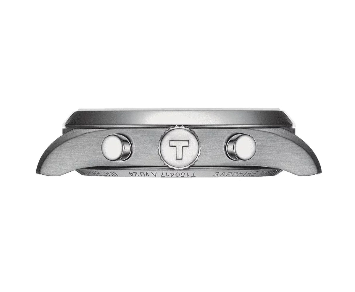 Tissot PR 100 Vuelta Chronograph Black Dial Silver Steel Strap Watch for Men - T150.417.11.051.01