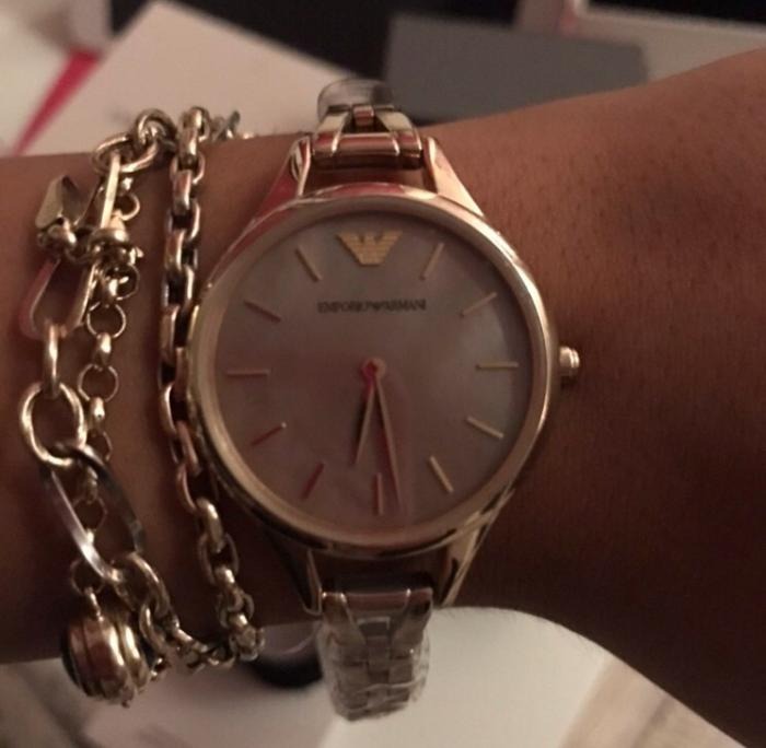 Emporio Armani Aurora Multitone Dial Gold Steel Strap Watch for Women - AR11140