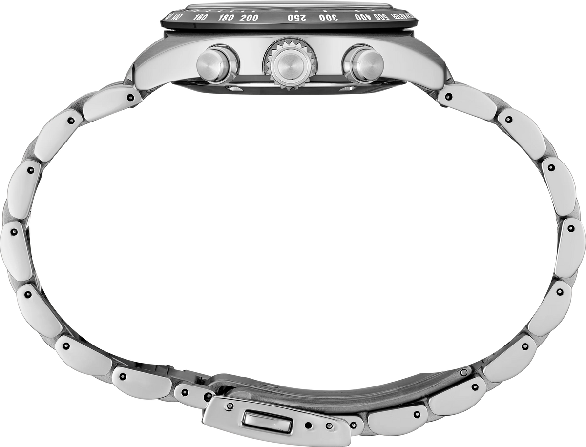 Seiko Prospex Speedtimer Solar Chronograph White Dial Silver Steel Strap Watch for Men - SSC813