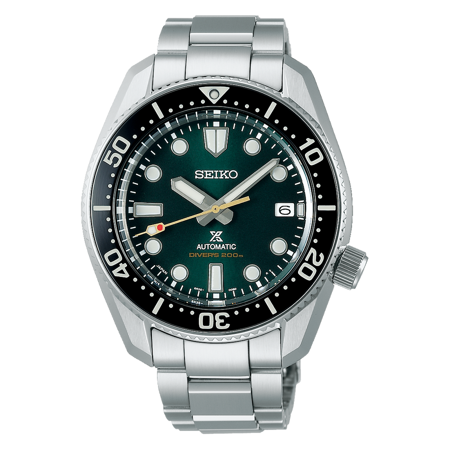 Seiko Prospex 140th Anniversary Limited Edition Automatic Scuba Divers Green Dial Silver Steel Strap Watch for Men - SPB207J1