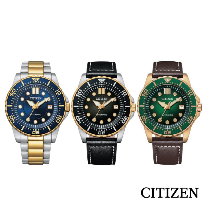 Citizen Mechanical Automatic Blue Dial Two Tone Steel Strap Watch for Men - NJ0174-82L