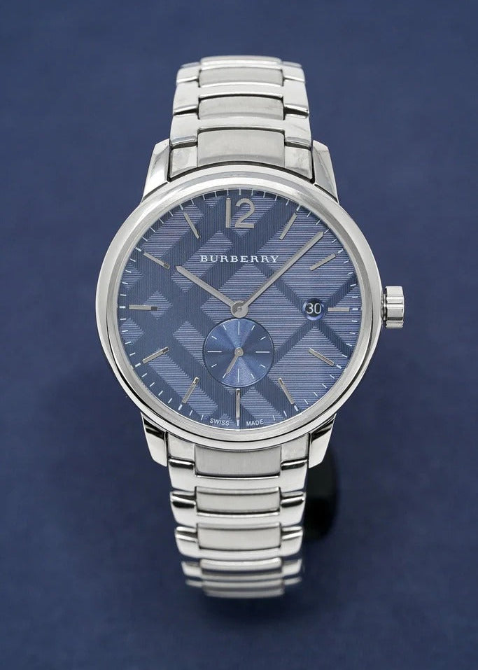Burberry Classic Blue Dial Silver Steel Strap Watch for Men - BU10007