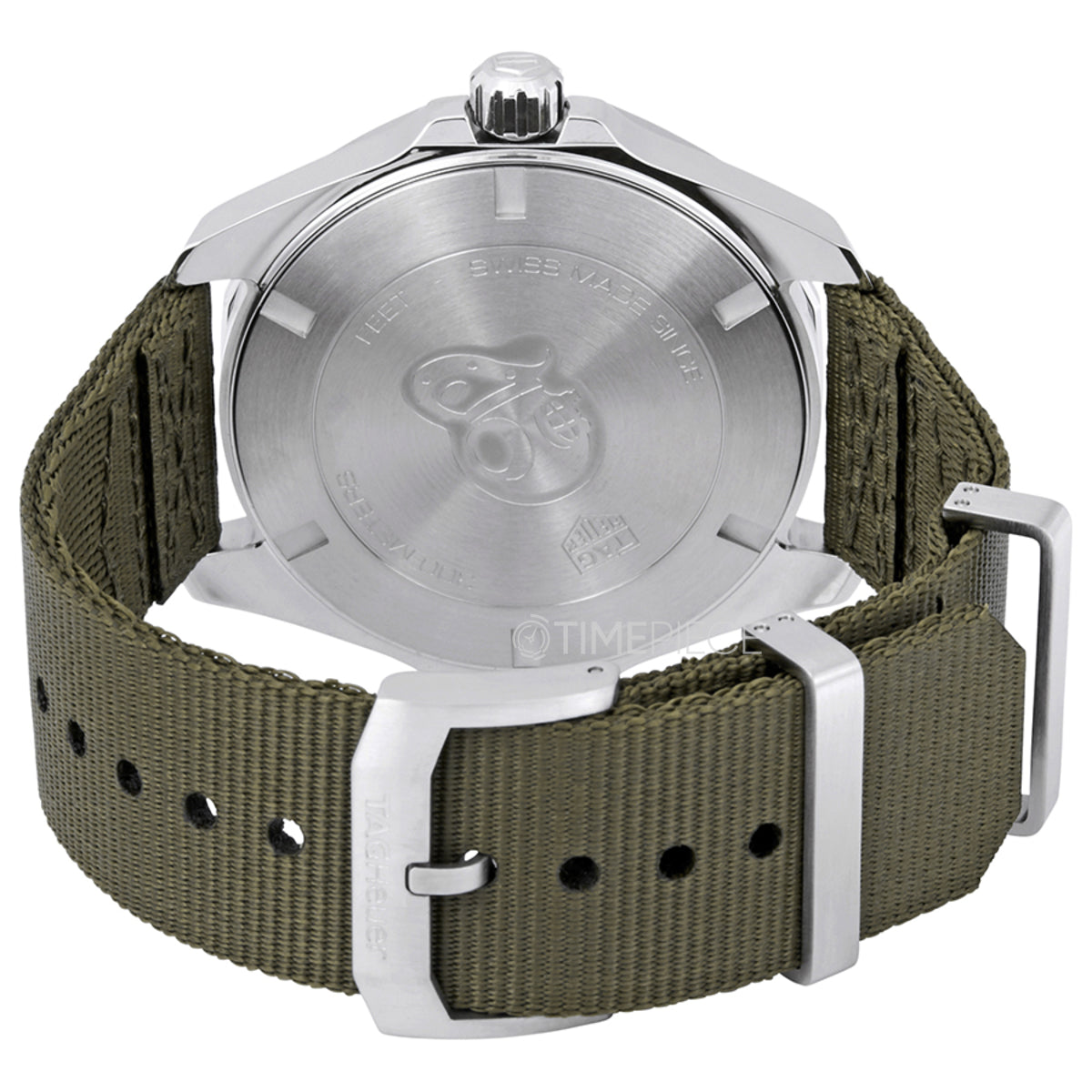 Tag Heuer Aquaracer Black Dial Khakhi Green NATO Strap Watch for Men - WAY101E.FC8222