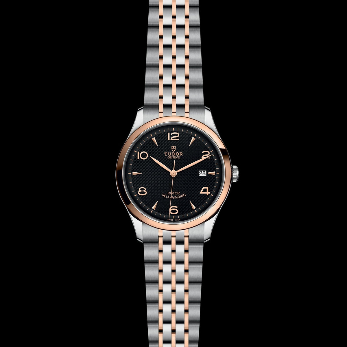Tudor 1926 Automatic Black Dial Two Tone Steel Strap Watch for Men - M91651-0003