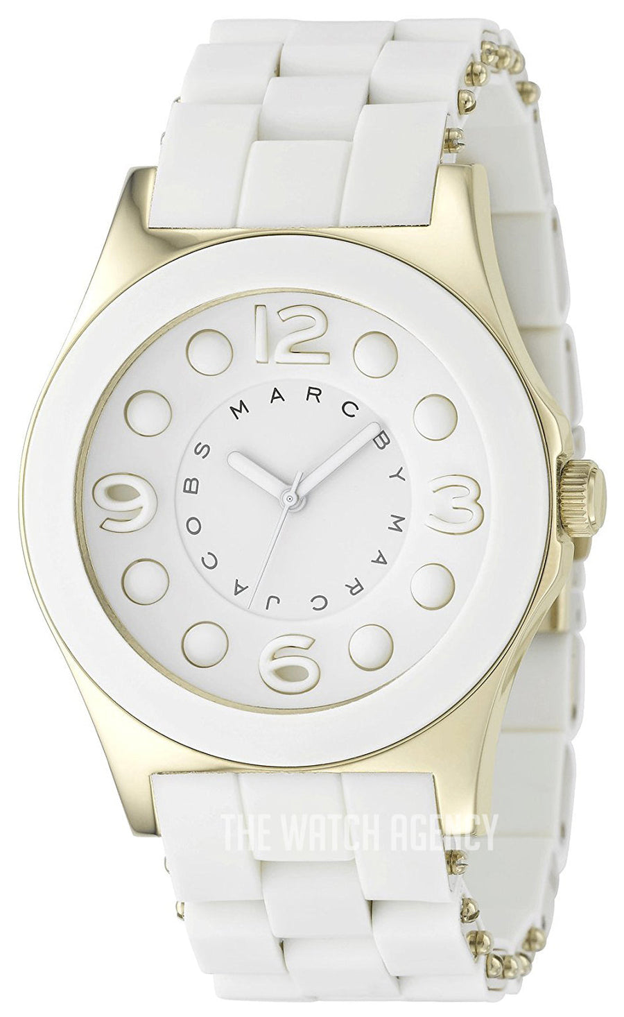 Marc Jacobs Dress White Dial White Silicone Strap Watch for Women - MBM2500