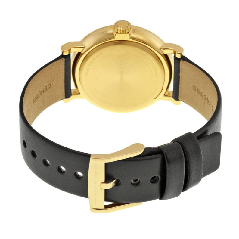Marc Jacobs Baker Black Dial Black Leather Strap Watch for Women - MBM1269