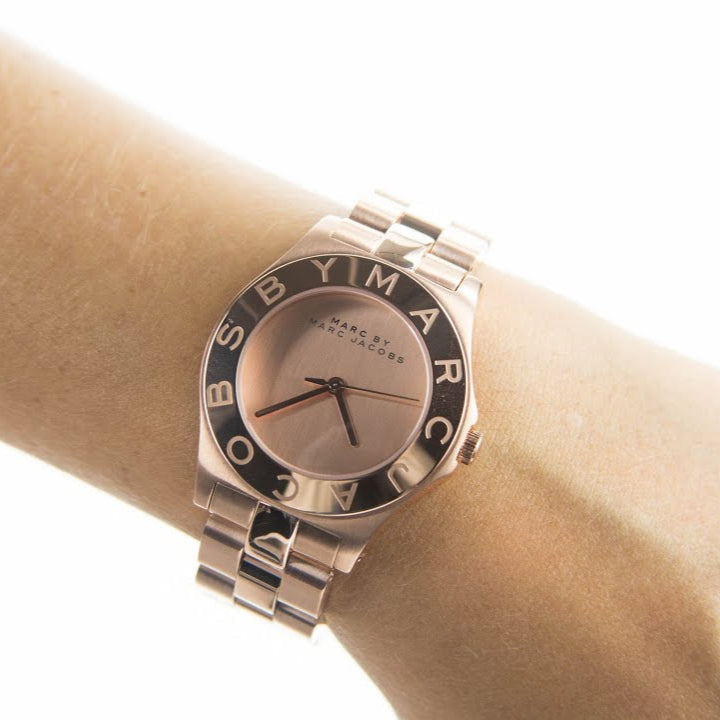 Marc Jacobs Blade Rose Gold Dial Rose Gold Steel Strap Watch for Women - MBM3127