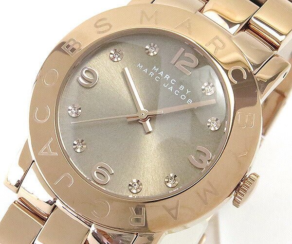Marc Jacobs Amy Glitz Brown Dial Rose Gold Steel Strap Watch for Women - MBM3221