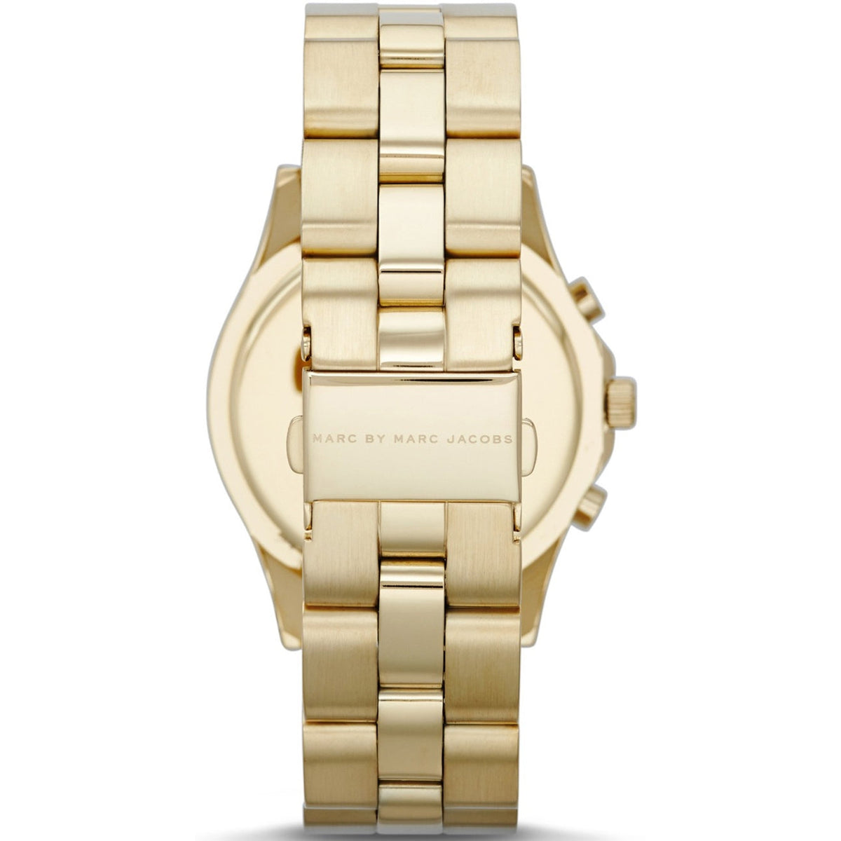 Marc Jacobs Blade Chronograph Blue Dial Gold Steel Strap Watch for Women - MBM3307