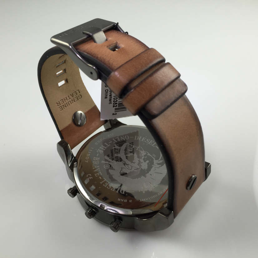 Diesel Mr Daddy 2.0 Chronograph Black Dial Brown Leather Strap Watch For Men - DZ7332