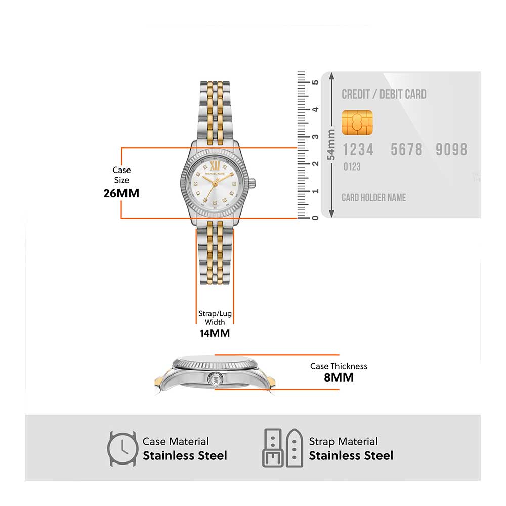 Michael Kors Lexington Analog Silver Dial Two Tone Steel Strap Watch for Women - MK4740