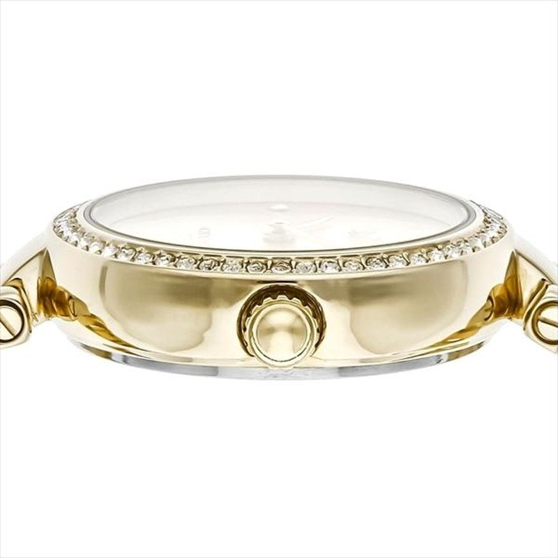 Coach Park Diamonds Gold Dial Gold Steel Strap Watch for Women - 14503171