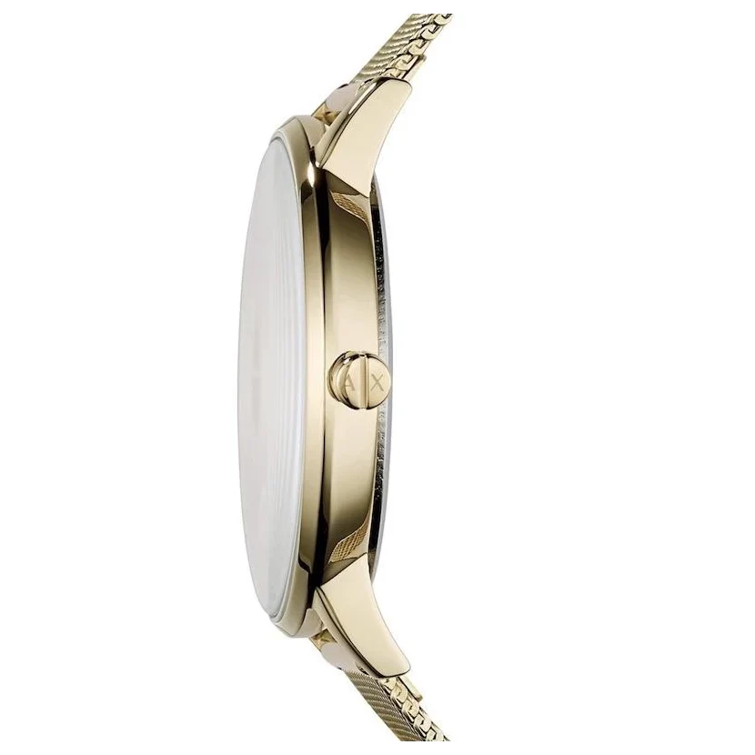 Armani Exchange Lola Analog Gold Dial Gold Mesh Strap Watch For Women - AX5536