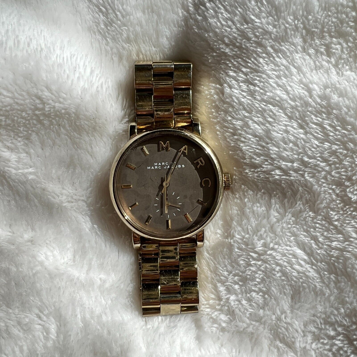Marc Jacobs Baker Brown Dial Gold Steel Strap Watch for Women - MBM8631