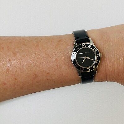 Marc Jacobs Blade Black Dial Black Leather Strap Watch for Women - MBM1082