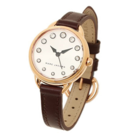 Marc Jacobs Betty White Dial Brown Leather Strap Watch for Women - MJ1481