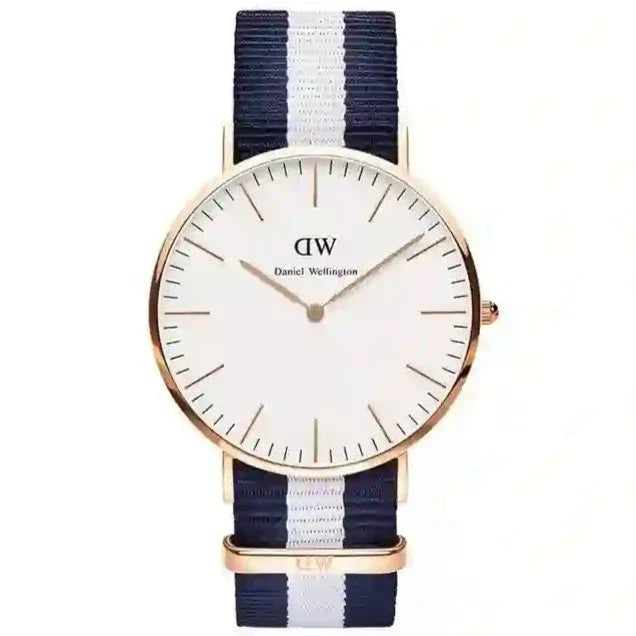 Daniel Wellington Classic Glasgow White Dial Two Tone NATO Strap Watch For Women - DW00100031