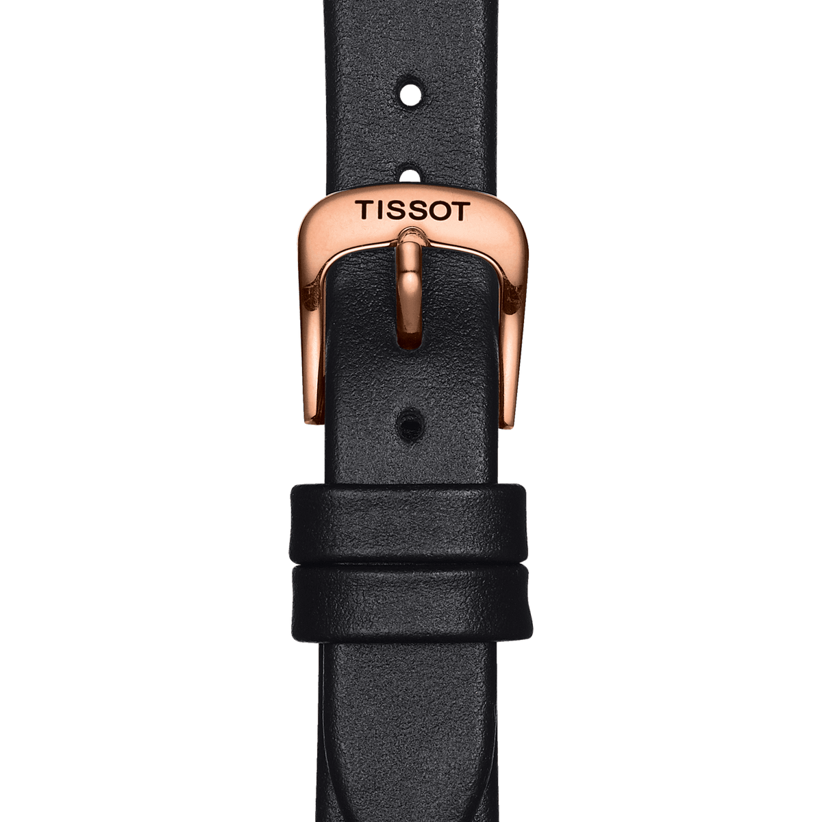Tissot T Wave Diamond Mother of Pearl Dial Black Leather Strap Watch For Women - T112.210.36.111.00