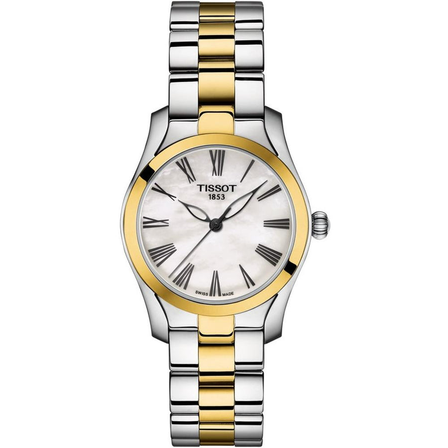Tissot T Wave Lady White Mother of Pearl Dial Two Tone Steel Strap Watch For Women - T112. 210. 22. 113. 00