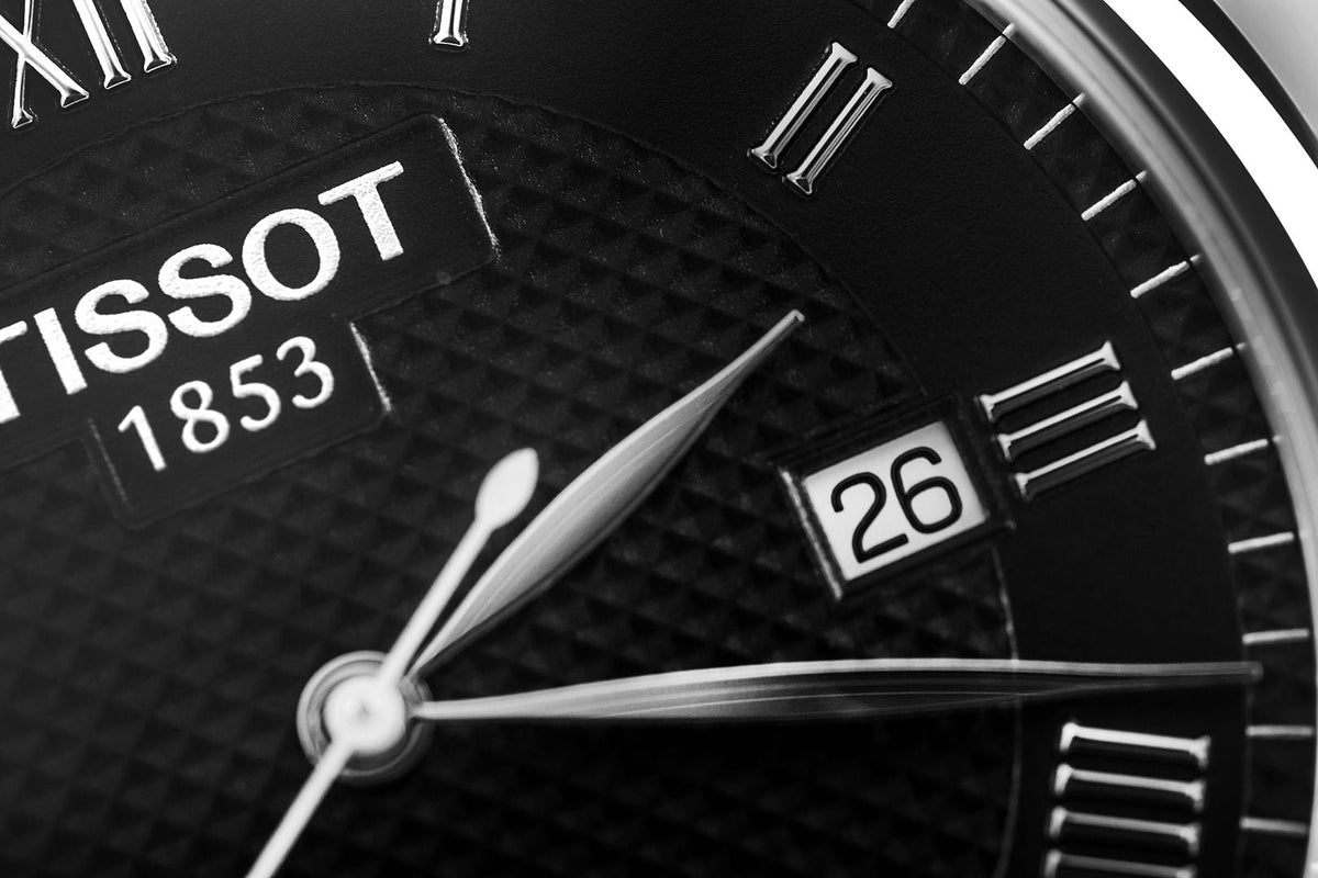 Tissot Le Locle Powermatic 80 Black Dial Black Leather Strap Watch For Men - T006.407.16.053.00