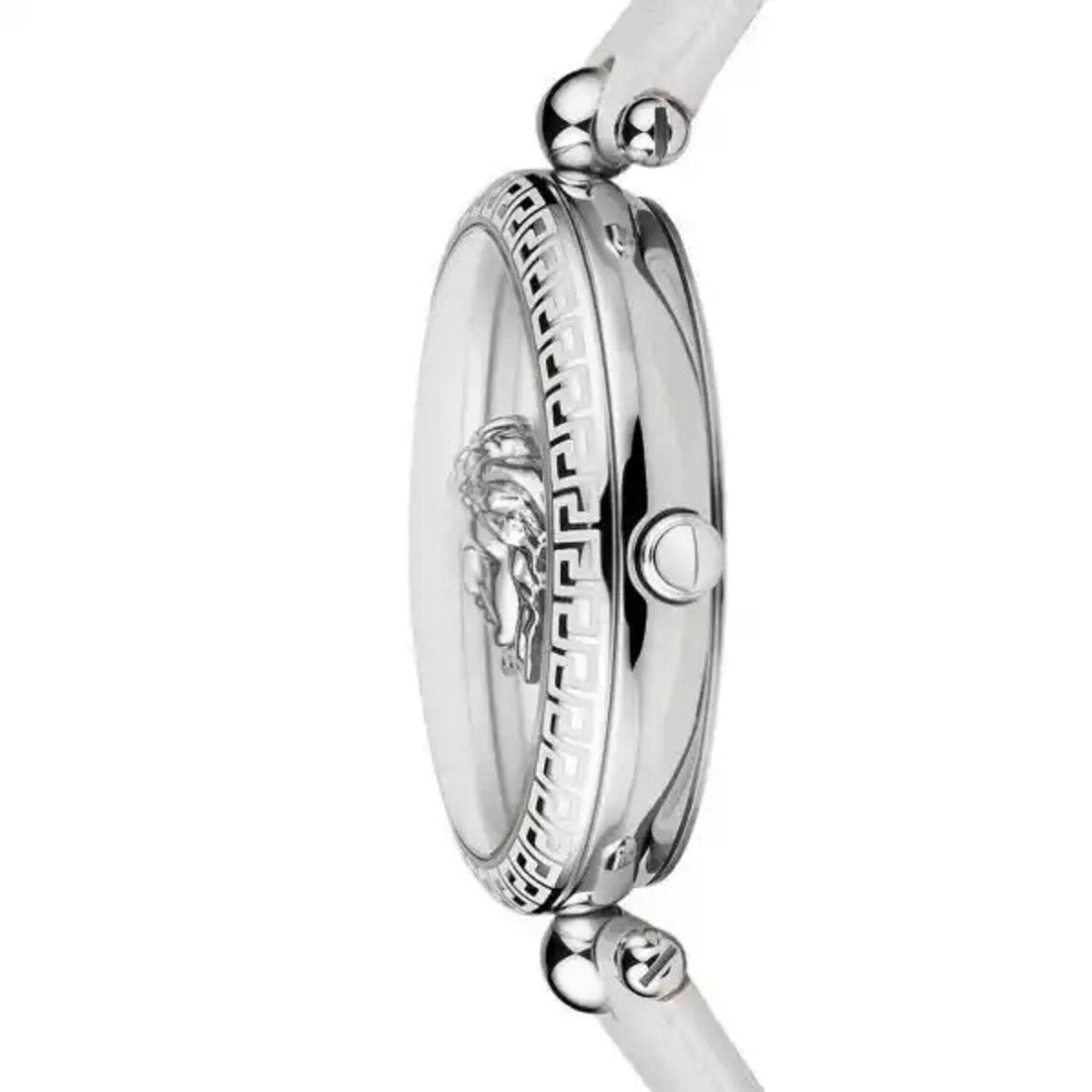 Versace Palazzo Empire White Dial White Leather Strap Watch for Women - VCO010017