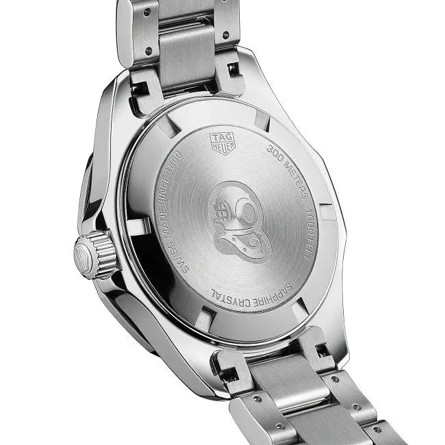 Tag Heuer Aquaracer Quartz Diamonds Black Dial Silver Steel Strap Watch for Women - WAY131P.BA0748