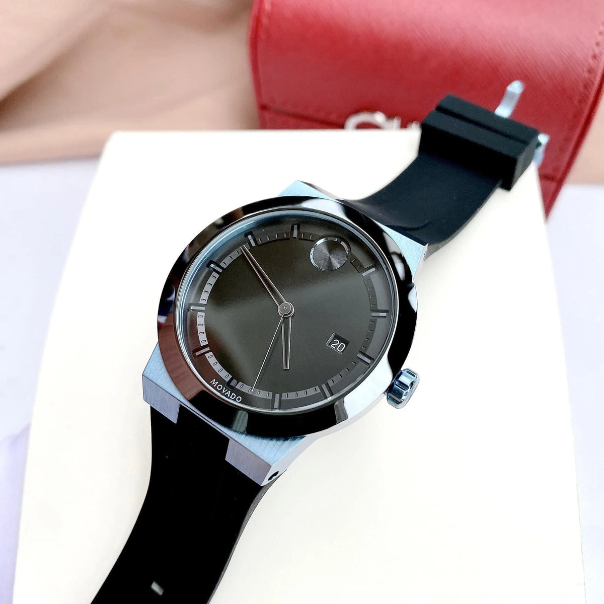 Movado Bold Fusion Black Dial Black Rubber Strap Watch for Men - 3600626